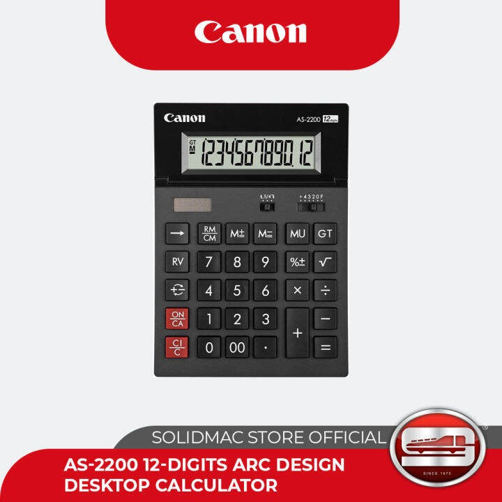 Canon 12-digit desktop calculator with practical Grand Total AS-2200