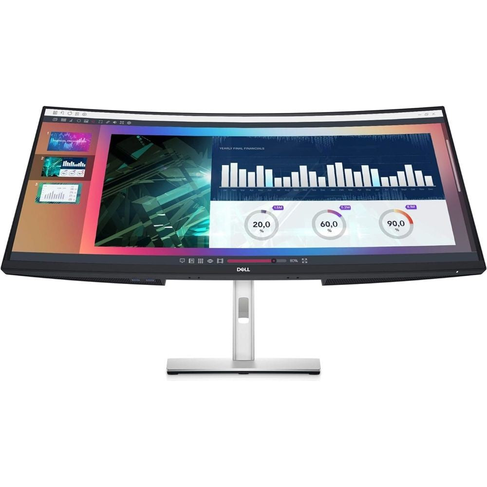 Monitor DELL 34" P3424WEB Video Conferencing Monitor, HDMI, DP, USB-C, RJ-45, MM, IPS, 3440x1440, 21:9, sRGB 99%, CURVED, HAS, Cam, 60Hz