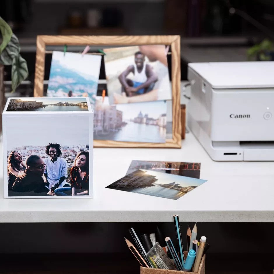 Canon Photo Cube and Frame + PP-201 5x5” Photo Paper Plus Glossy II (40 sheets) - Creative Pack