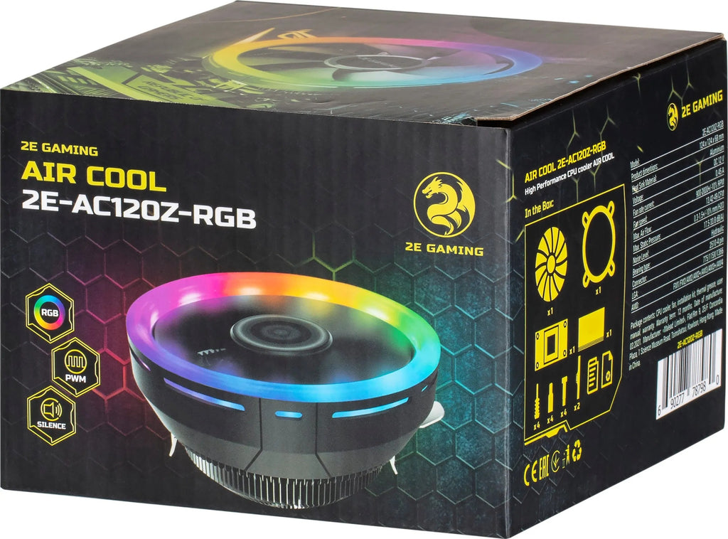 2E GAMING CPU cooler Air Cool AC120ZP RGB LGA1700, 1200, 115x, 775, AM5, AM4, AM3, AM3+, AM2, AM2+, FM2, FM1 4pin RGB TDP 95W