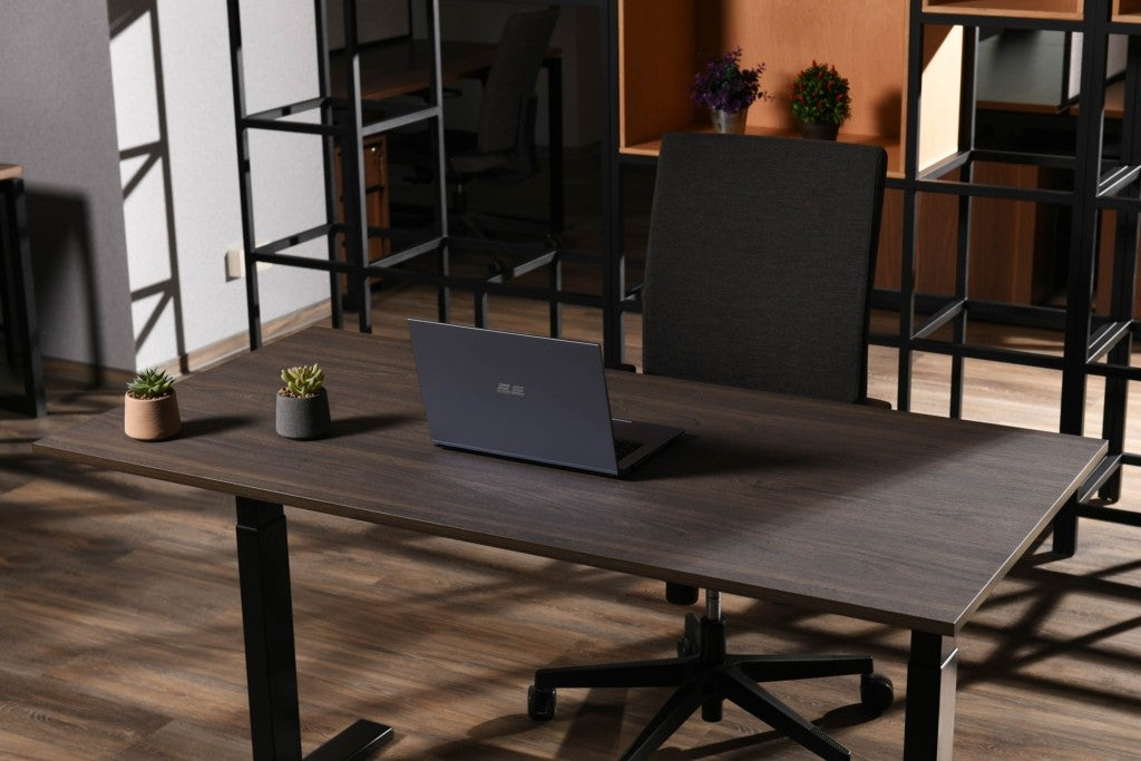 2E Computer table CE150WDARK-MOTORIZED, height adjustment, electric motor 220V, 62/128x150х75cm, Wood Dark