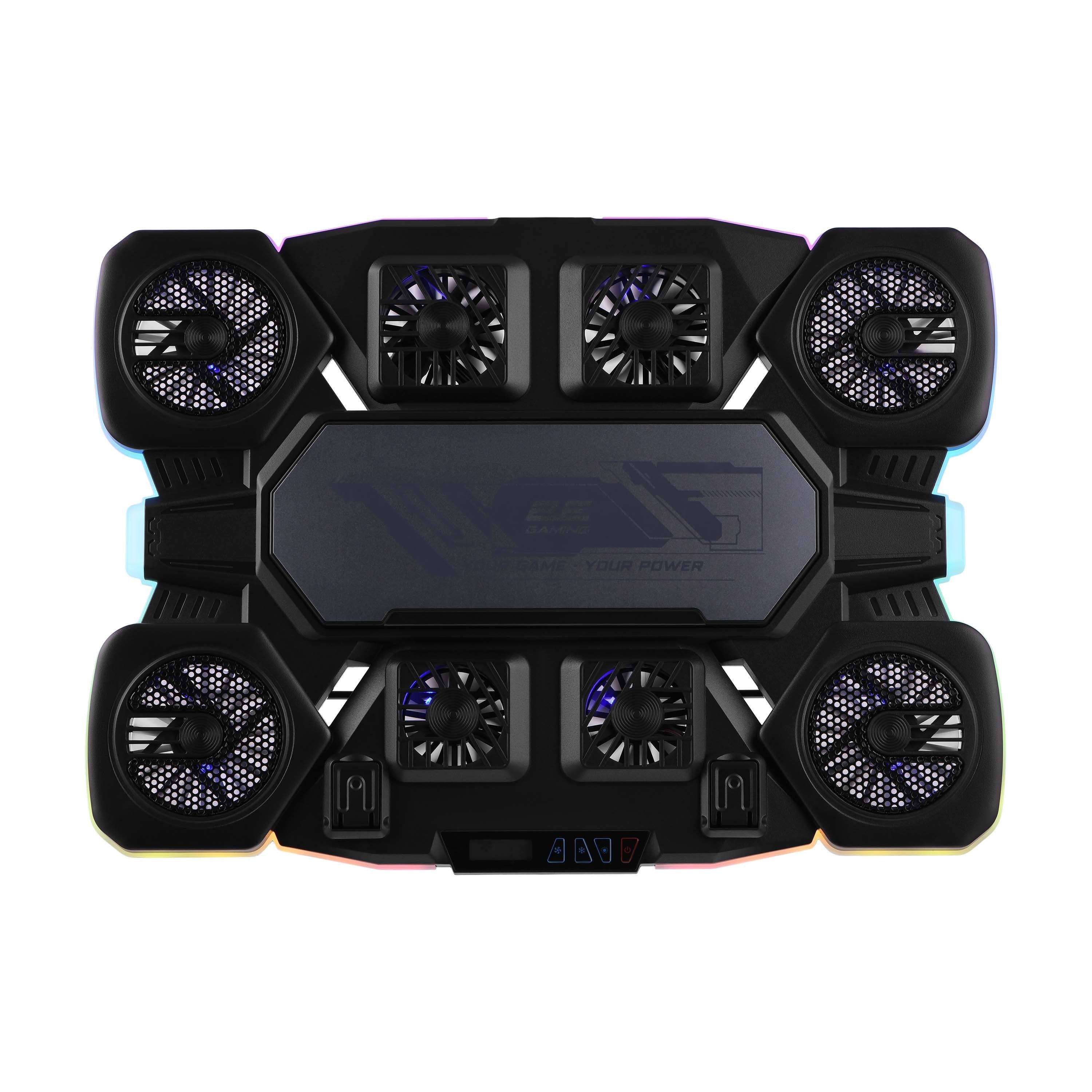 2E GAMING Laptop stand CPG-001, up to 14", 1xUSB-A, Blue LED, black