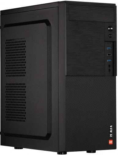 2E PC case Alfa E130 without PSU, 2xUSB3.0, 1xUSB2.0, 1x80mm, VGA 320mm, ATX, black