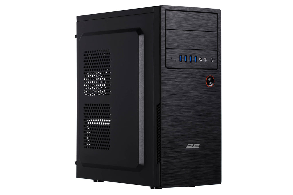 2E Computer case ALFA (E185) MidT,2xUSB2.0,1xUSB3.0, steel (side panel), without PSU, black