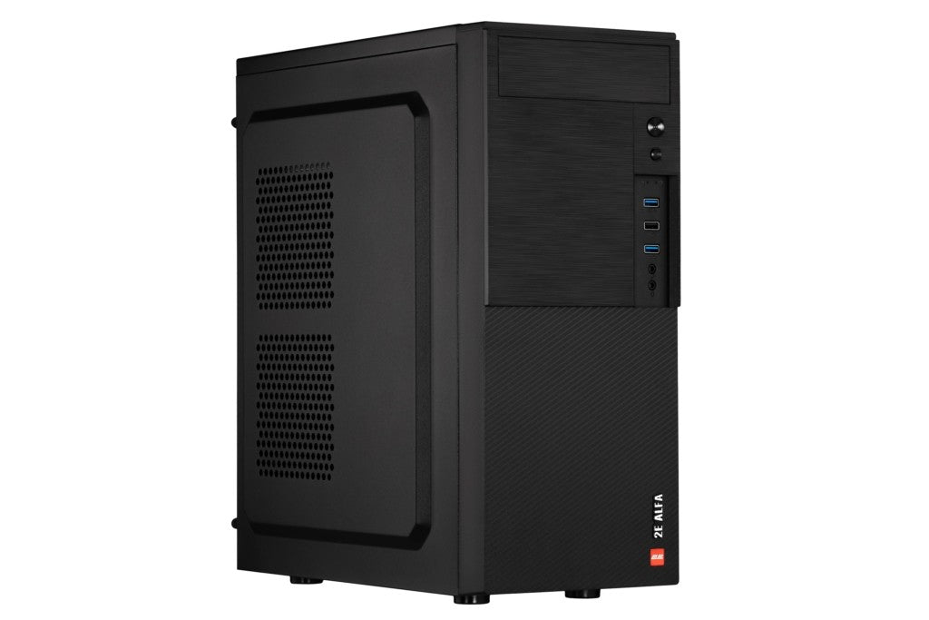 2E Computer case ALFA (E1903U-400)with PSU 2EATX400, MidT,2xUSB2.0,1xUSB3.0, steel (side panel), black