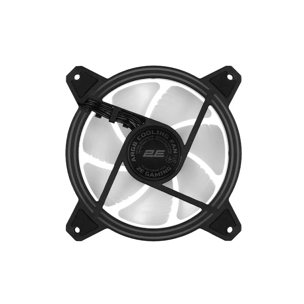 2E GAMING Case fan (F120OI-ARGB), 120mm, 3+3pin 5V Aura, white blades, black frame,outer-inner LED