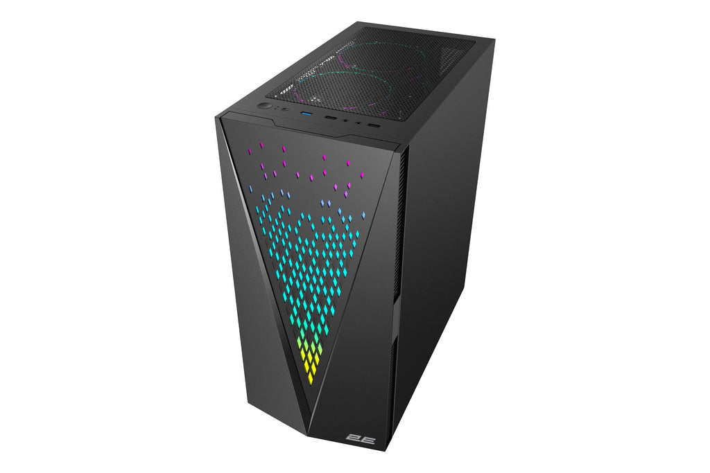 2E GAMING Computer case GALAXY (G2055) MidT, 2xUSB2.0,1xUSB3.0, 3x120mm ARGB+strip,TG (side panel),without PSU,black