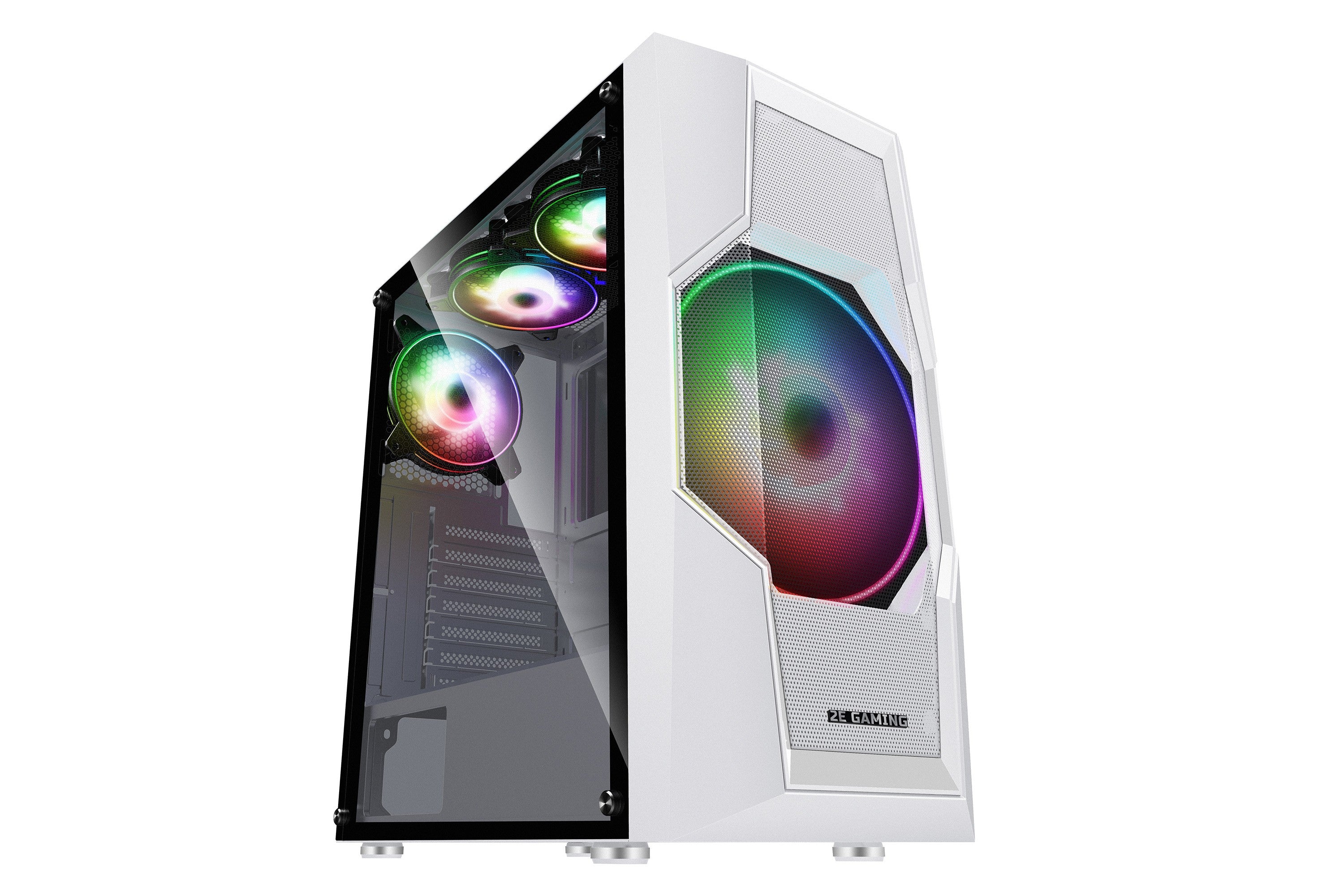 2E GAMING Computer case TURBO (G2057W) , MidT, 2xUSB2.0,1xUSB3.0, 1x200+3x120ARGB,TG (side panel),without PSU,whiteMidT