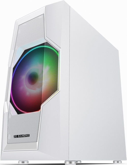 2E GAMING Computer case TURBO (G2057W) , MidT, 2xUSB2.0,1xUSB3.0, 1x200+3x120ARGB,TG (side panel),without PSU,whiteMidT