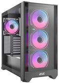2E GAMING PC case Dominator Pro G2302B, without PSU, 2xUSB3.0, 1xUSBType-C, 4x120mm ARGB, VGA 380mm, LCS ready, controller with remote, TG Side Panel,