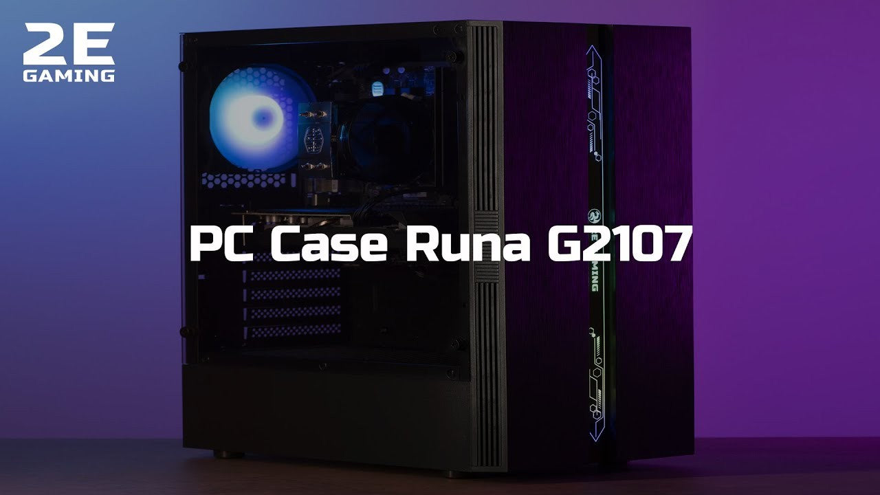 2E GAMING PC case Aruba G3313B, without PSU, 1xUSB3.0, 2xUSB2.0, 5x120mm ARGB, VGA 300mm, LCS ready, HUB, TG Side Panel, ATX, black