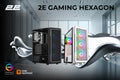 2E Gaming Computer case Hexagon G338W, without PSU, 2xUSB 3.0, 1xUSB Type-C, 1x120mm, 3x120mm ARGB, TG Side Panel, ATX, White