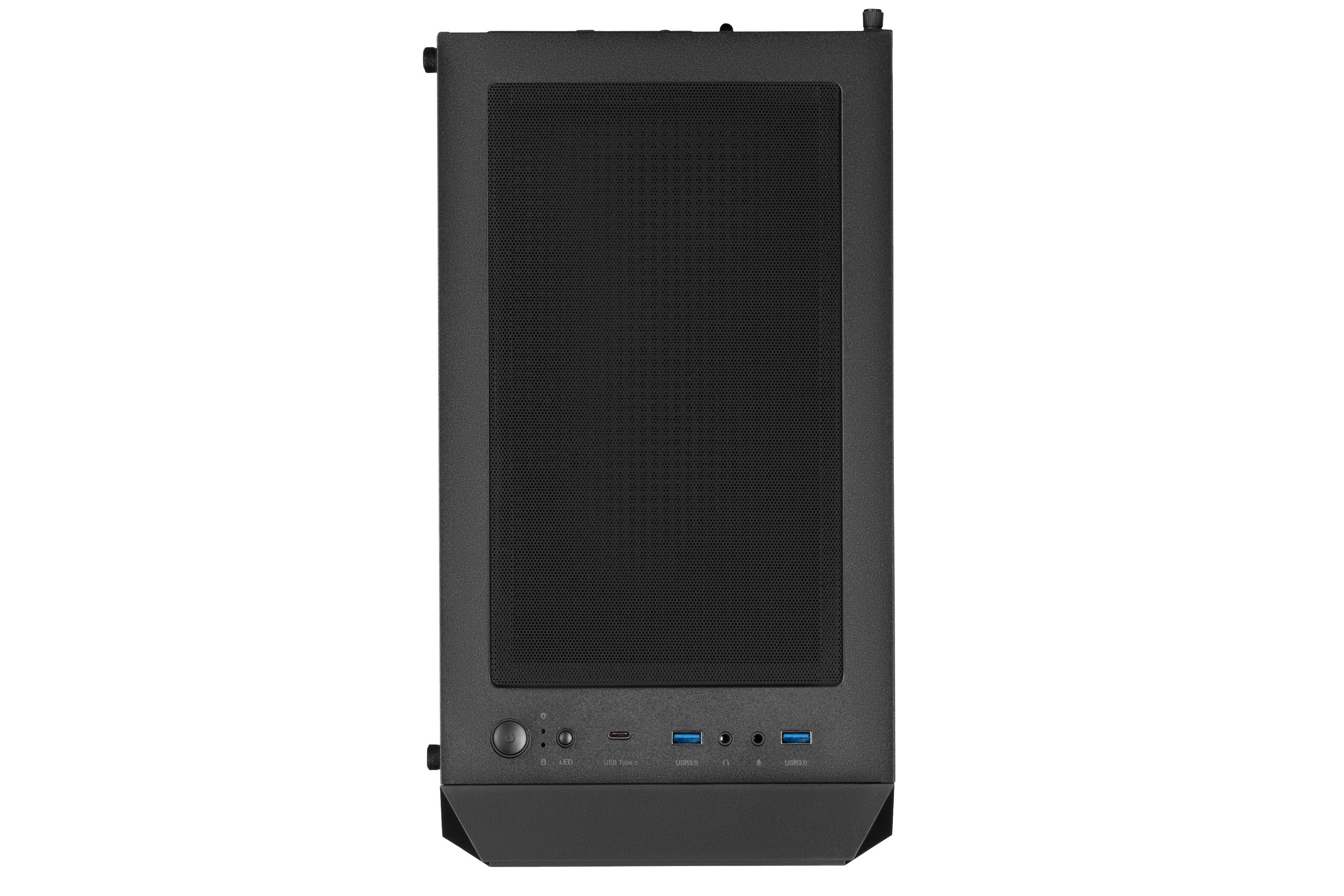 2E GAMING Computer case HEXAGON (G338) MidT,2xUSB2.0,1xUSB3.0, 1x120+3x120ARGB ,TG (side panel),without PSU,black