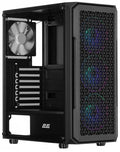 2E GAMING Computer case HEXAGON (G338) MidT,2xUSB2.0,1xUSB3.0, 1x120+3x120ARGB ,TG (side panel),without PSU,black