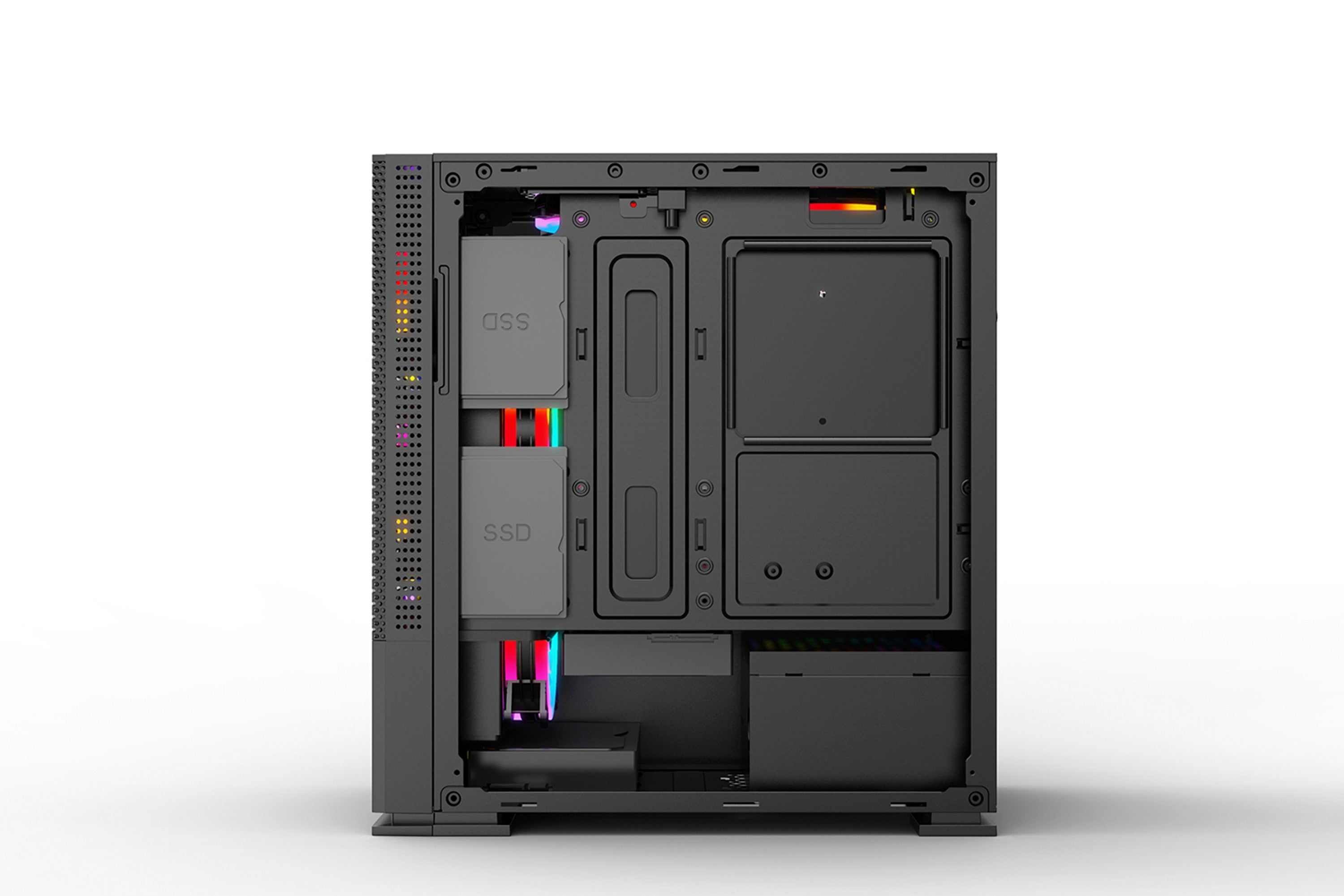 2E GAMING Computer case CALLEO (GB700) MiniT, Micro ATX,Mini ITX,2xUSB2.0,1xUSB3.0,4x120mm ARGB, TG (side panel), without PSU, black