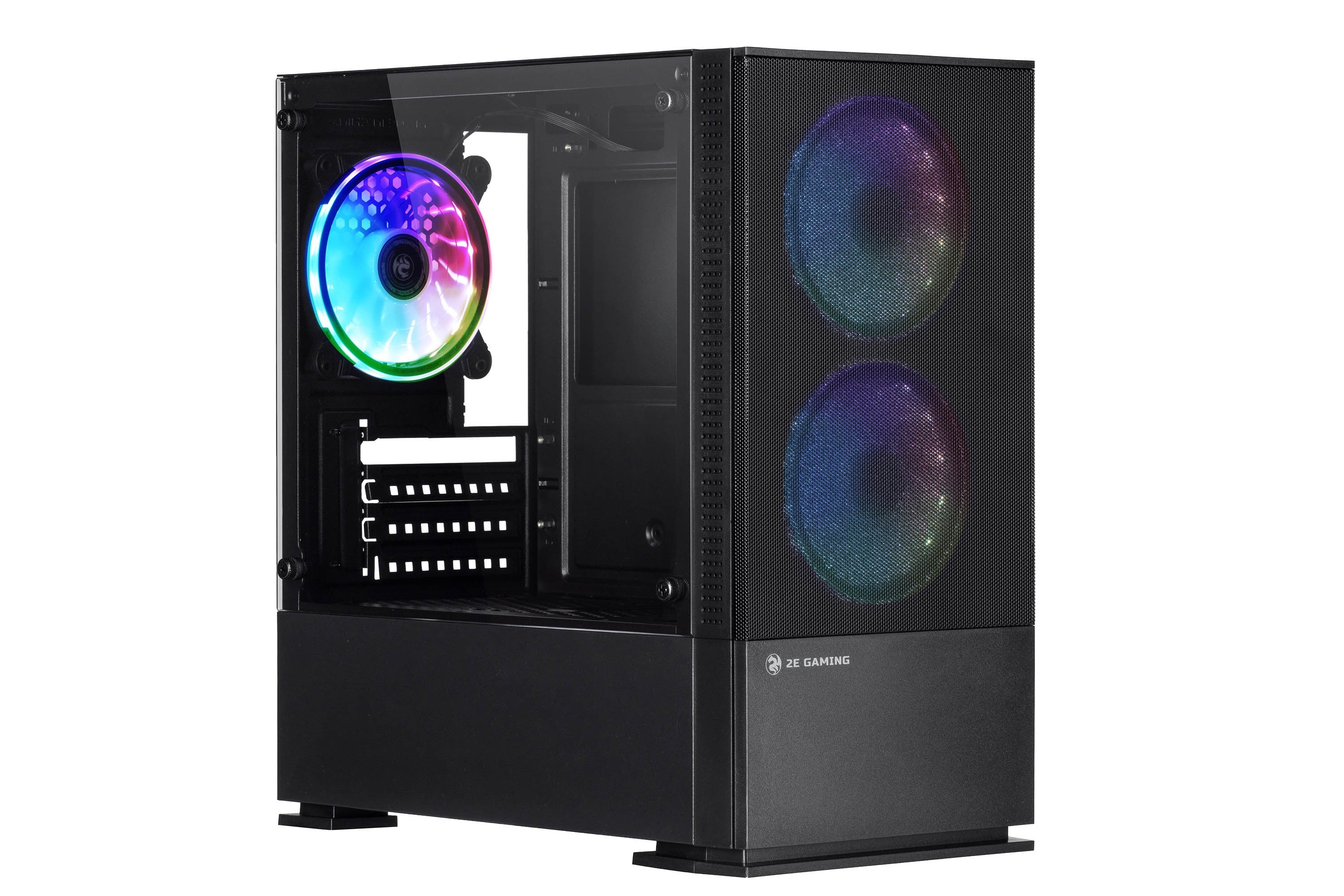 2E GAMING Computer case CALLEO (GB700) MiniT, Micro ATX,Mini ITX,2xUSB2.0,1xUSB3.0,4x120mm ARGB, TG (side panel), without PSU, black
