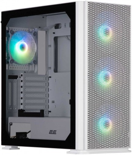 2E GAMING PC case Vertex GI01W without PSU, 2xUSB3.0, 1xUSBType-C, 3x140mm ARGB, 1x120mm ARGB, VGA 380mm, LCS ready, controller with remote, TG Side P