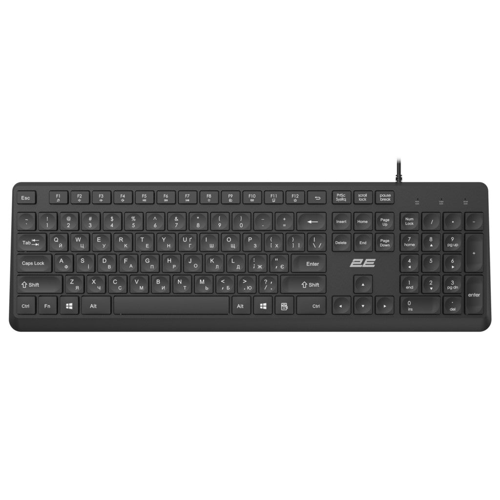 2E Keyboard membrane KS108 104key, USB-A, EN/UK, black