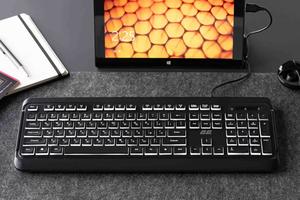 2E Keyboard membrane KS108 104key, USB-A, EN/UK, black