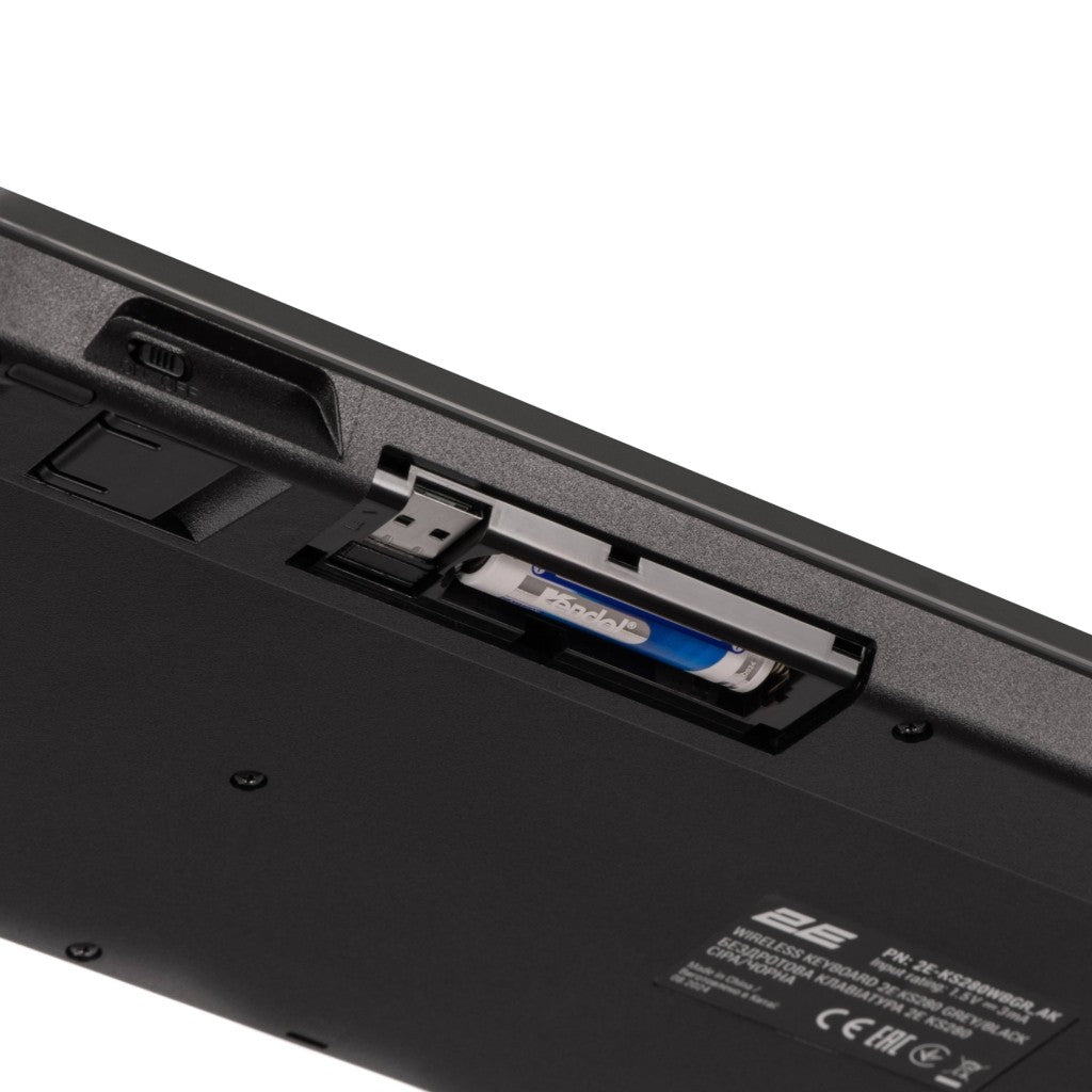 2E Keyboard membrane KS280 120key, WL/BT, EN/UK, silent, black-grey