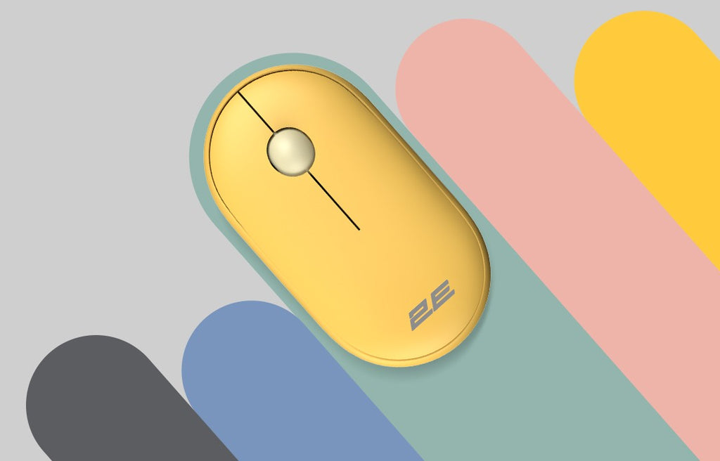 2E Mouse MF300 Silent, WL/BT, sunny-yellow