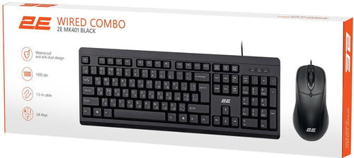 2E Combo keyboard and mouse MK401 USB-A, EN/UK, black