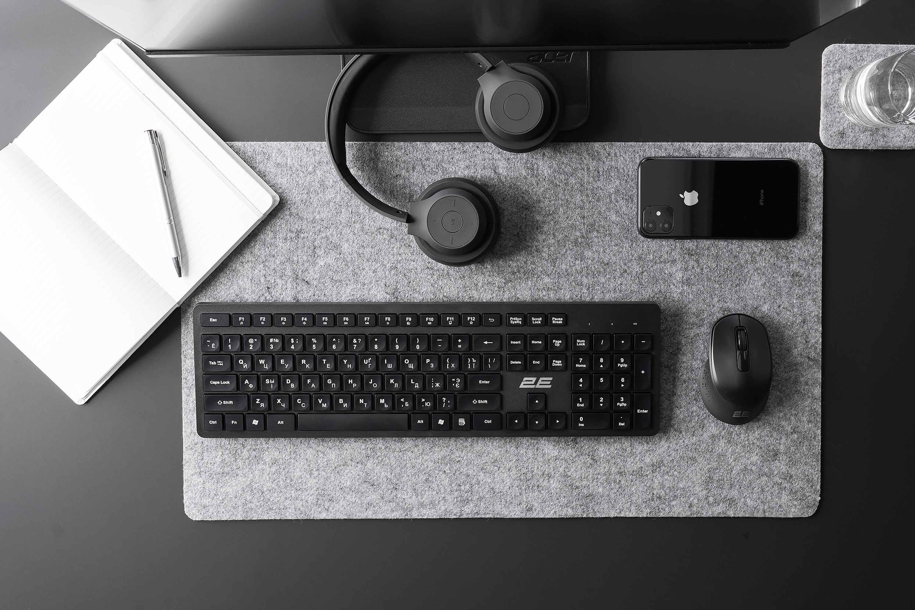 2E Combo keyboard and mouse MK410 WL, EN/UK/RU, black