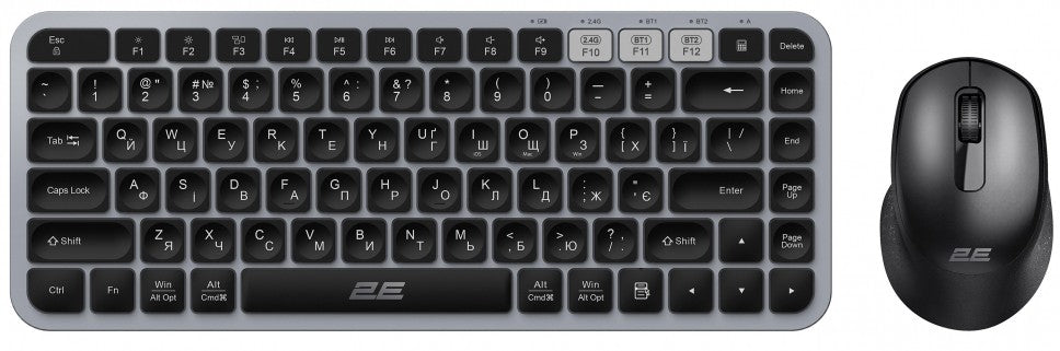 2E Combo keyboard and mouse MK430 WL/BT, EN/UK/RU, grey-black