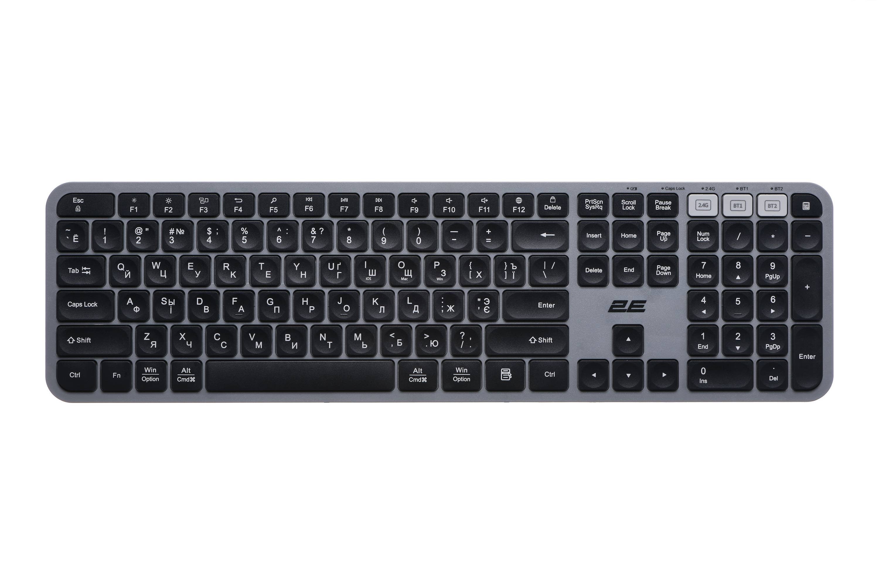 2E Combo keyboard and mouse MK430 WL/BT, EN/UK/RU, grey-black
