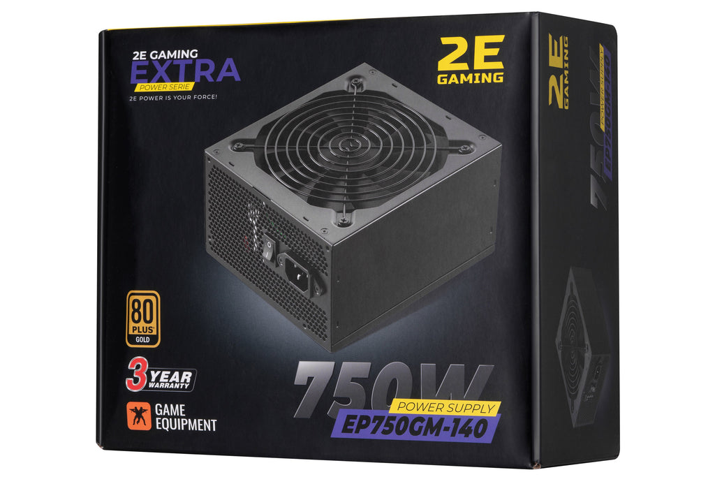 2E PSU MASTER POWER (750W), >80%, 80+ White, 120mm, 1xMB 24pin(20+4), 1xCPU 8pin(4+4), 3xMolex, 5xSATA, 4xPCIe 8pin(6+2)