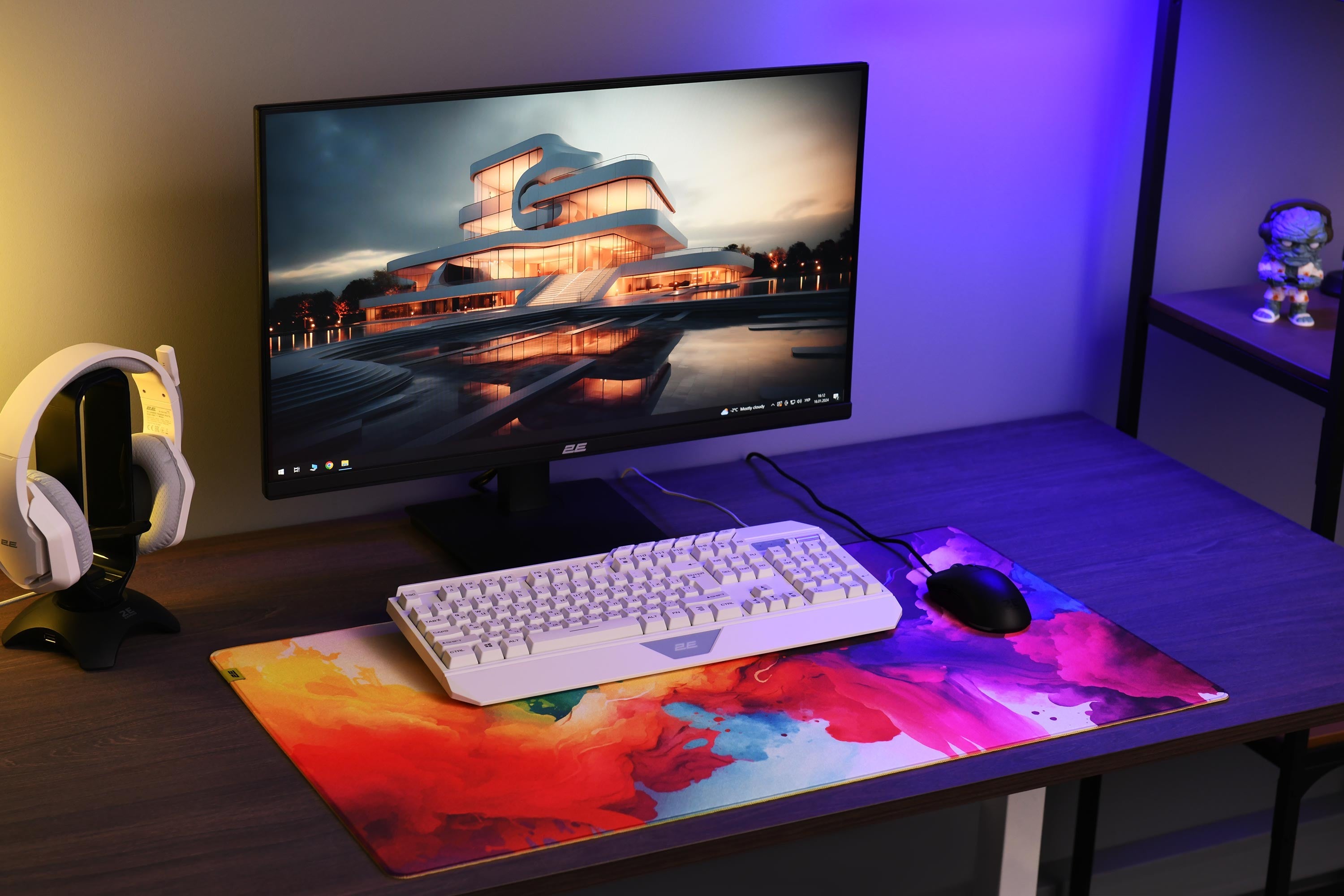 2E Gaming Speed/Control Mouse Pad XL White(450*800*3 mm)