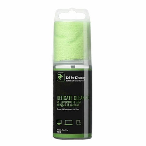 2E Cleaning kit for office equipment (liquid 150ml, whipe 20cm), green