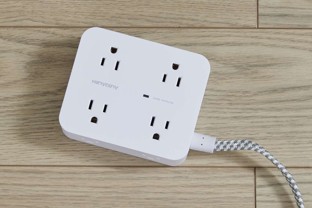 2Е Power strip with surge protector 5xType F, 3x1.5mm2, 16A, 3xUSB-A, 2m, white