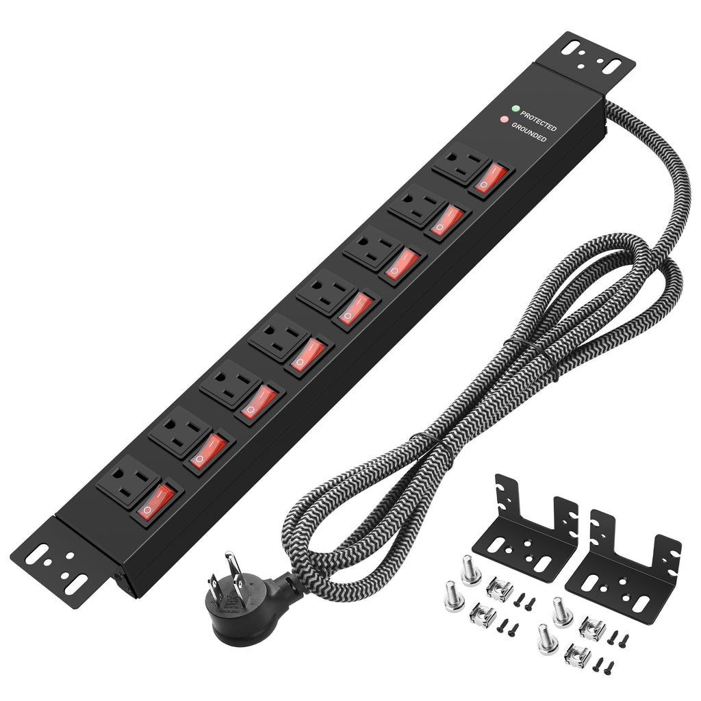 2Е Power strip with surge protector 5xType F, 3x1.5mm2, 16A, 3xUSB-A, 2m, white