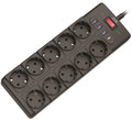 2E Power strip with surge protection, 3m, 6xTypeF, 16A, 2xUSB-A, 1xUSB-C, black