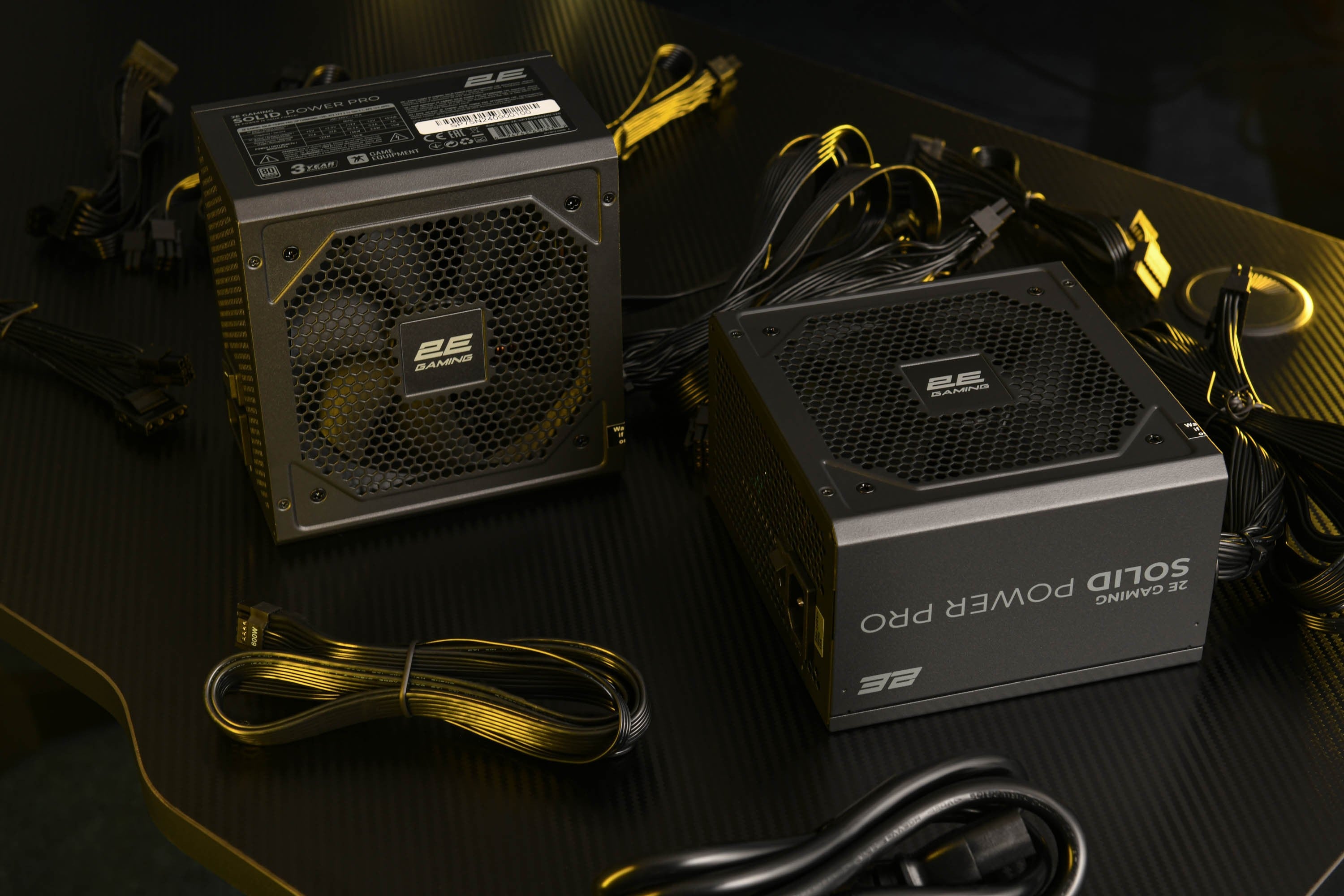 2E GAMING PSU Solid Power Pro (850W), >85%, 80+ Bronze, 120mm, 1xMB 24pin(20+4), 2xCPU 8pin(4+4), 3xMolex, 6xSATA, 4xPCIe 8pin(6+2), 1x12VHPWR, Semi M