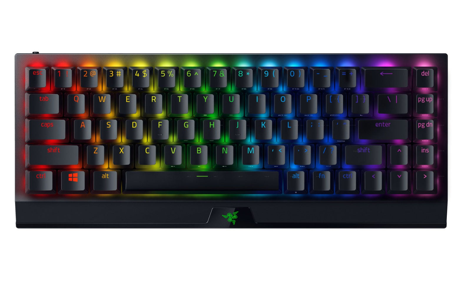 Razer Keyboard mechanical BlackWidow V3 Mini HyperSpeed 68key, Yellow Switch, USB-A/WL/BT, EN/RU, RGB, black