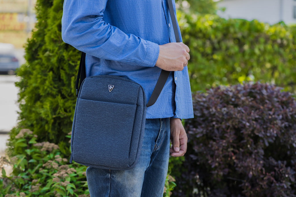 2E Vertical Bag 2E, Melange 10", Navy-Blue