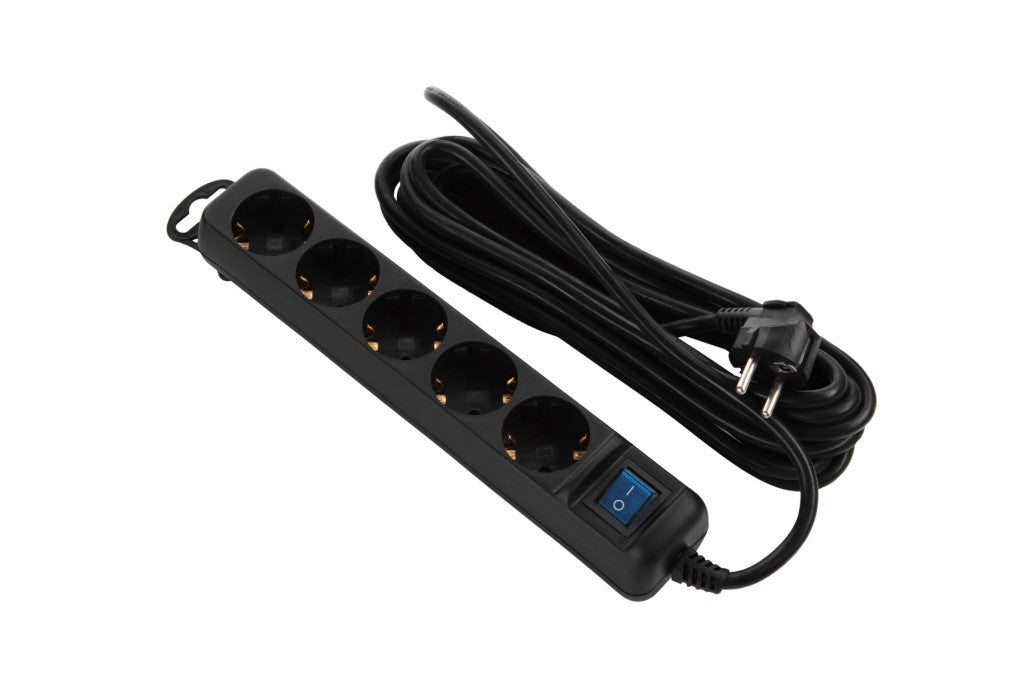 Power strip 2E 5XSchuko with switch, 3G*1.5mm2, 3m, white