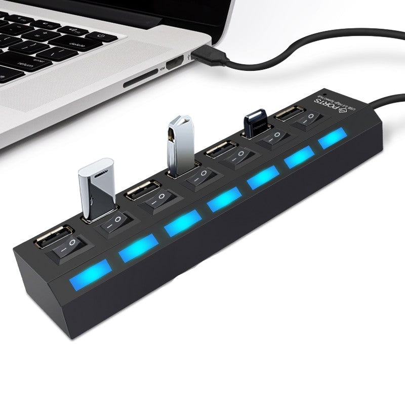 2E Adepter USB-A to 4*USB3.0 hub with switch, 0.25m