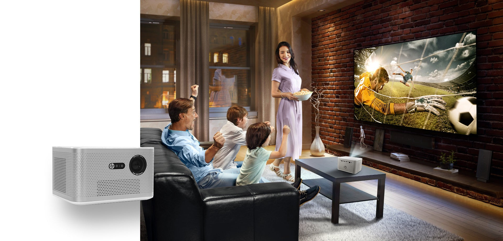 HP projector BP5000 UHD, 2000 lm, LASER, 0.23, WiFi, Aptoide, gold