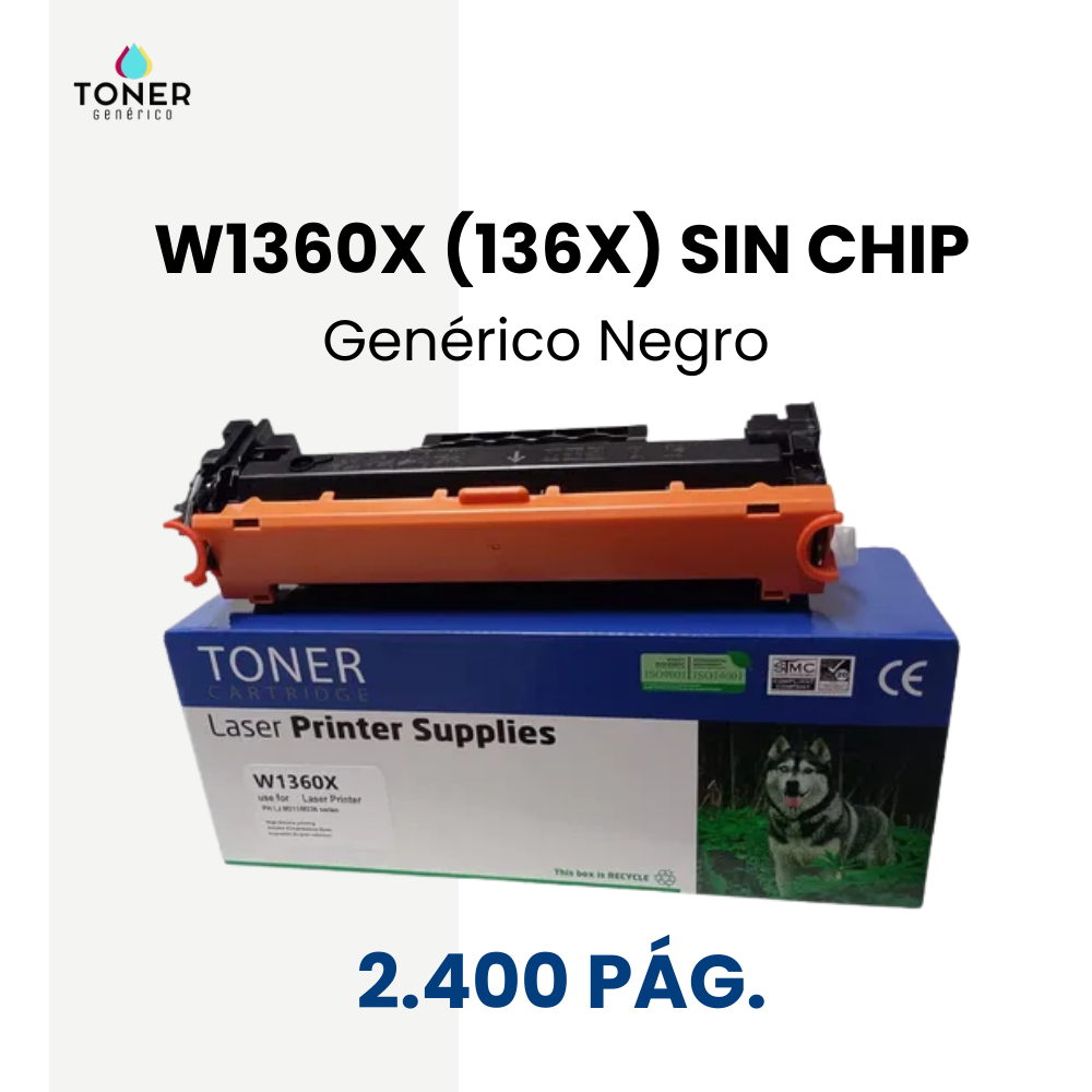 Toner cartridge HP W1360X No chip (2600 p)