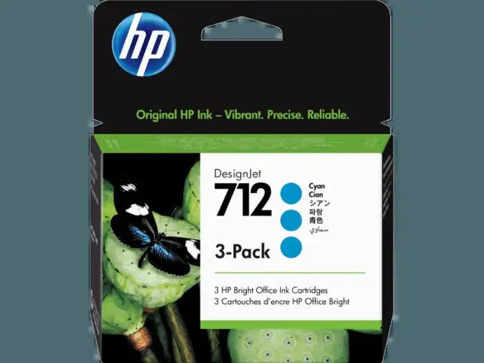 HP 712 3-pack 29-ml Cyan DesignJet Ink Cartridge