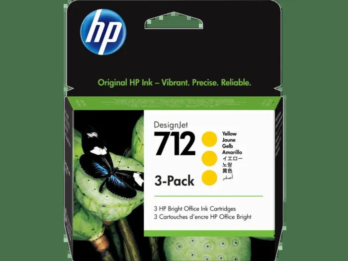 HP 712 3-pack 29-ml Yellow DesignJet Ink Cartridge