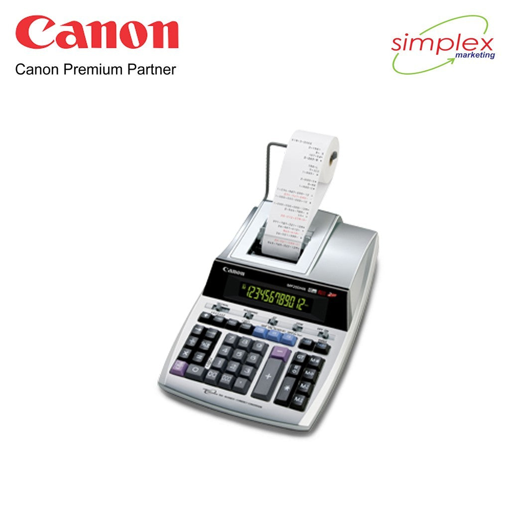 Canon This fast, 14-digit, 2-colour ink ribbon printing calculator offers comprehensive tax, business and currency conversion functions. It has a larg