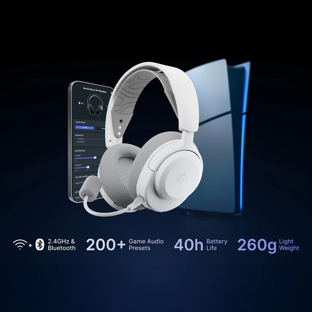 SteelSeries Gaming Headset Arctis Nova 3PW, BT/WL, white