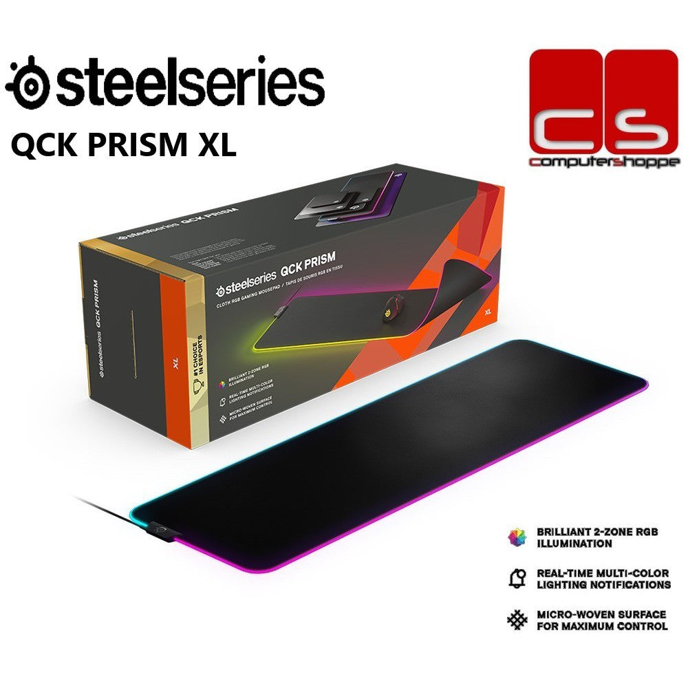 SteelSeries Mouse Pad QcK Prism Cloth RGB XL (250x210x3mm), black