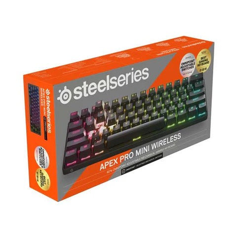 SteelSeries Keyboard mechanical Apex Pro Mini 61key, HyperMagnetic Switch, USB-A/WL, EN, RGB, black