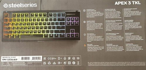 SteelSeries Keyboard membrane Apex 3 TKL, 84key, USB-A, EN, RGB, lavender