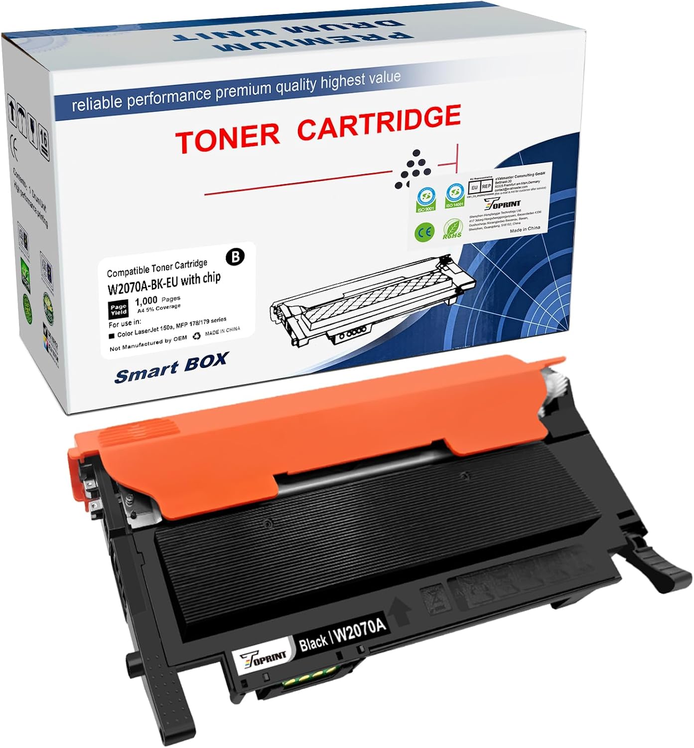 Color toner cartridge W2070A + CHIP (1000 p)